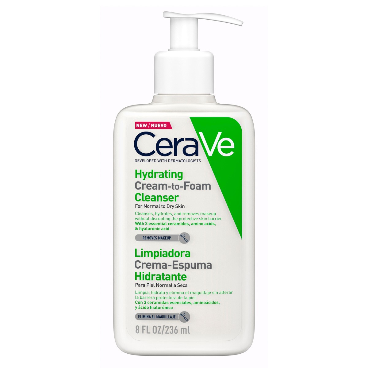 Cerave limpiadora crema-espuma hidratante 236ml